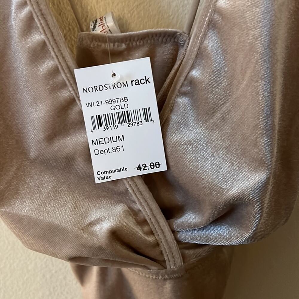 Wishlist Velour Bodysuit in Gold Size S - Picture 6 of 6